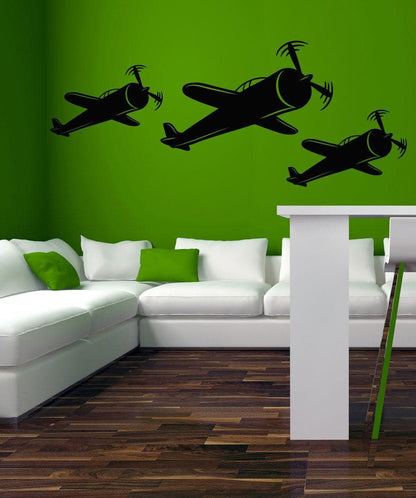 Vinyl Wall Decal Sticker Trio of Planes #OS_MB418