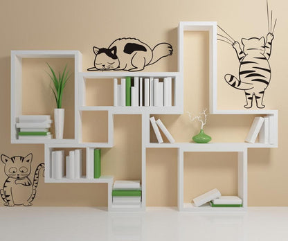 Kitty Cats Wall decal. Being Playful and Scratching. #OS_DC351