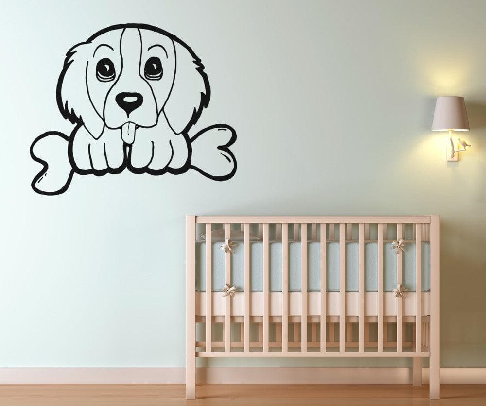 Vinyl Wall Decal Sticker Puppy with a Bone #OS_AA578