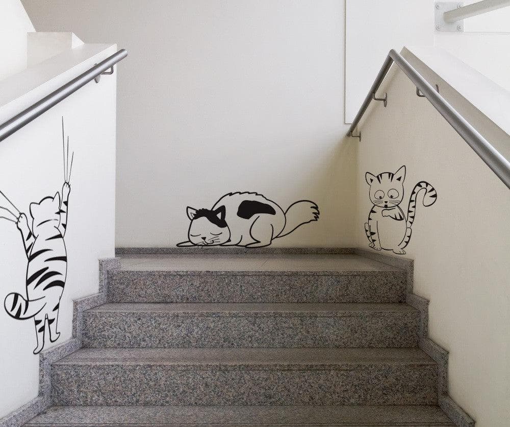 Kitty Cats Wall decal. Being Playful and Scratching. #OS_DC351
