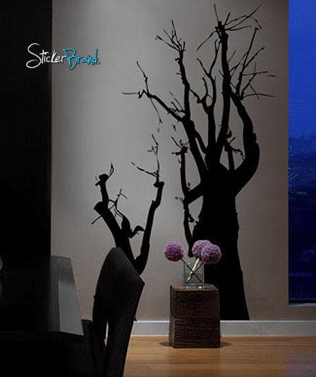 Large Spooky Tree Silhouette Vinyl Wall Art Decal. #172