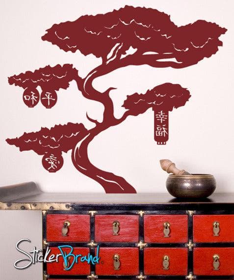 Vinyl Wall Decal Sticker Bonsai Tree With Lanterns #GFoster153