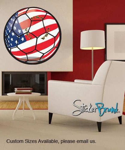 Graphic Wall Decal Sticker USA Football Soccer Ball #JH177