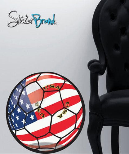 Graphic Wall Decal Sticker USA Football Soccer Ball #JH177