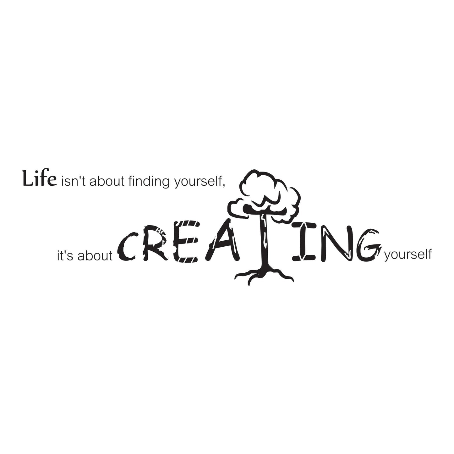Life isn't about finding yourself, it's about creating yourself Motivational Quote. #GFoster180